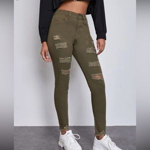 FINAL MARKDOWN. Olive Distressed Jeans